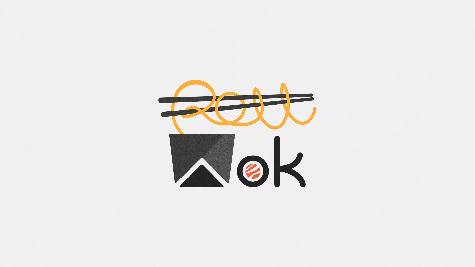 Разработка логотипа суши-бара «Roll Wok Club» в Азове